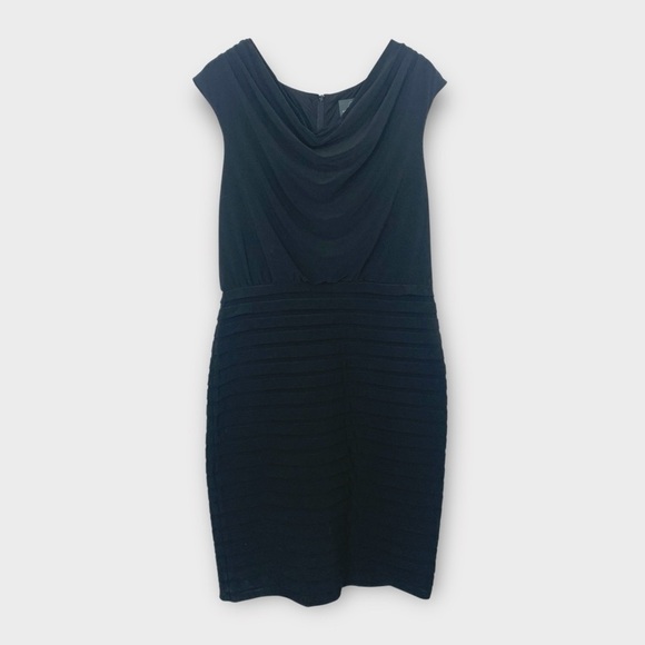 Adrianna Papell Black Cowl Neck Sheath Dress - Picture 2 of 9